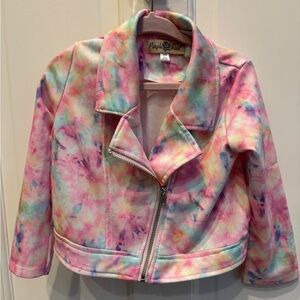 NWOT Purple Rose 24M Pink Tie Die Zip Up Girls Blazer